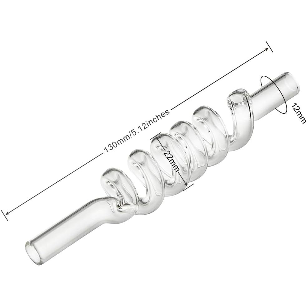 Cooling Glass Stem Mouthpiece for the POTV LOBO and ONE - Spiralled Cooling Airflow Path