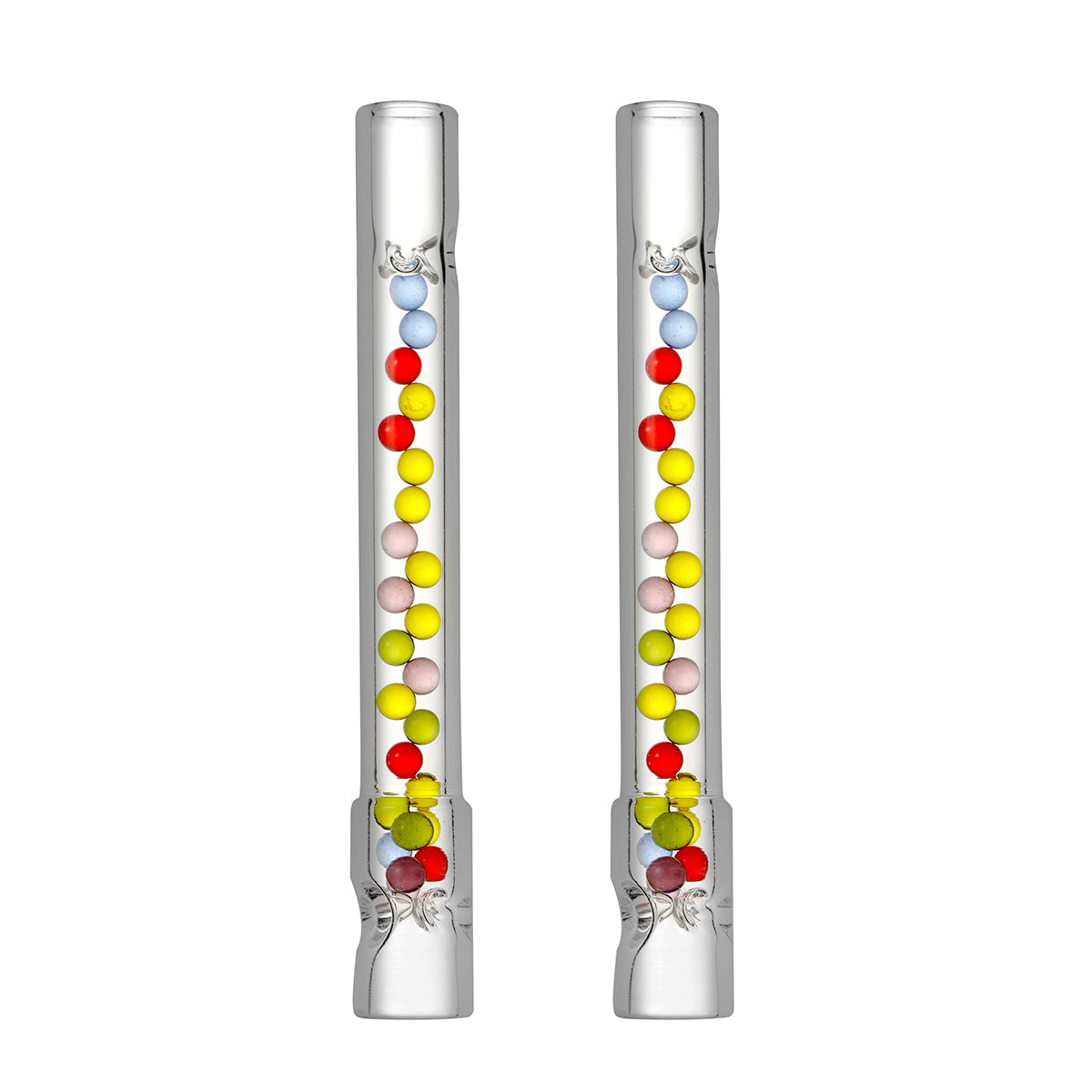 High Airflow Cooling Colored Balls Stem for Arizer Solo 3, Air 2 Max – Long 110mm, Ultra Thick Glass, Pack of 2