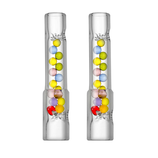 High Airflow Cooling Colored Balls Stem for Arizer Solo 3, Air 2 Max – Short 70mm, Ultra Thick Glass, Pack of 2