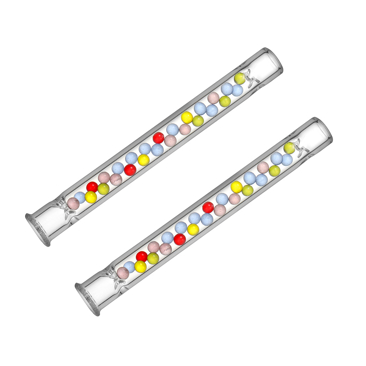 Long Colored Cooling Balls 110mm Glass Stem Mouthpieces for Arizer ArGo, High Air Flow, Ultra Thick Glass, Pack of 2