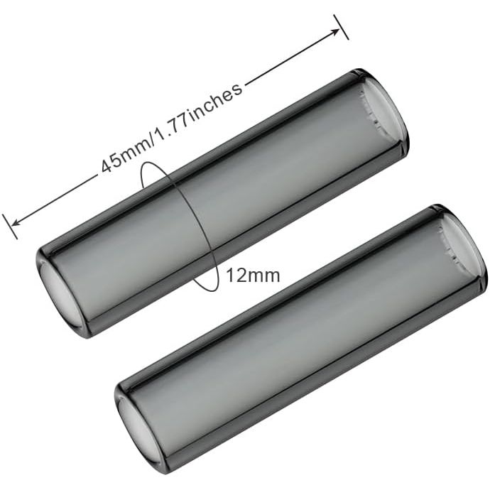 Short Glass Mouthpiece Stems for POTV LOBO and ONE - 2 Straight Half-Black Vaporizer Accessory Set (45mm)