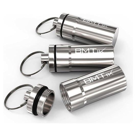 Smell Proof Container Capsule, Silver, Pack of 3